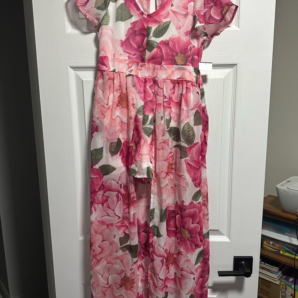 Floral girls romper/  Maxi Dress sz 14